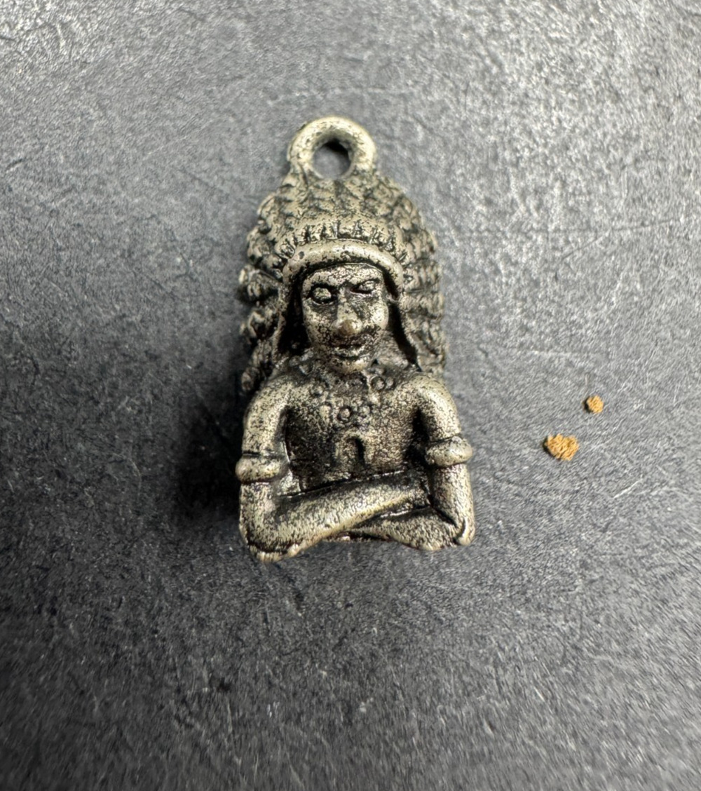 Vintage Figural INDIAN CHIEF Head Dress Sterling Silver 925 Charm Pendant 14.2mm
